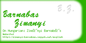 barnabas zimanyi business card